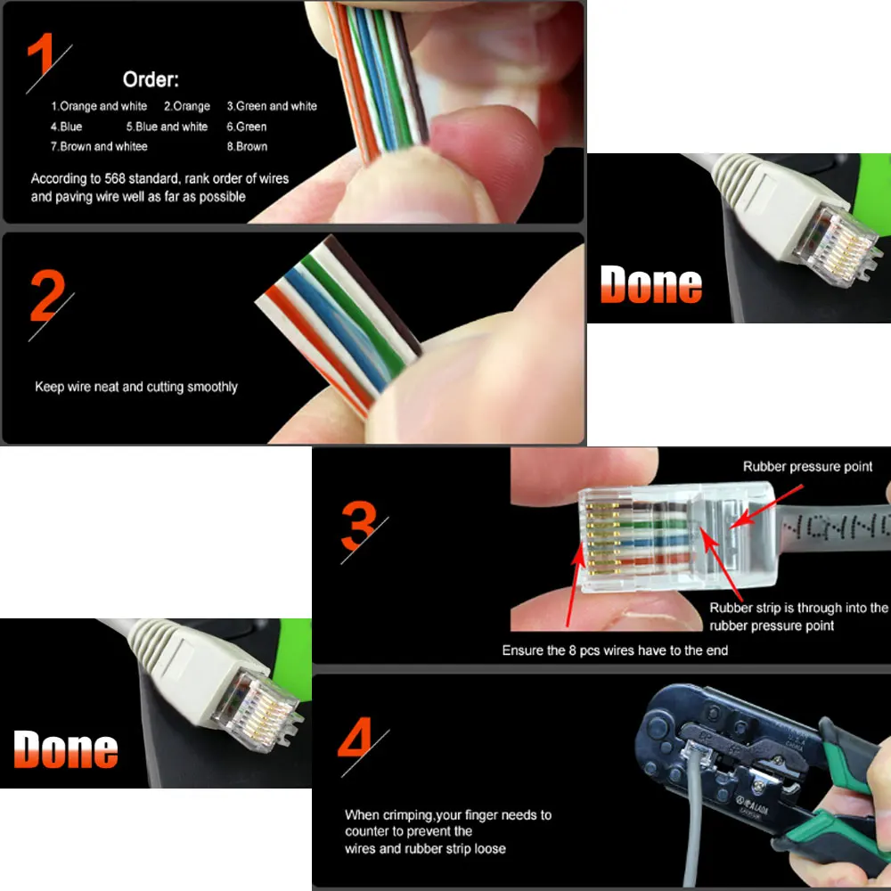 

Pro-grade Lan Network Telephone Cable Multi-Tool All in One (Cutter/ Stripper/ Crimper) Connector Plug Network Tool Kits