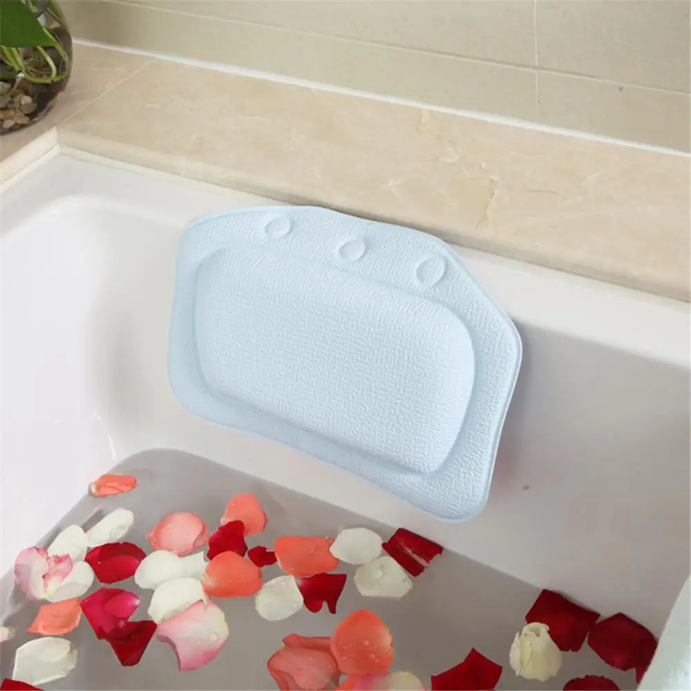 Soft Bathtub Pillow Headrest Waterproof PVC Bath Pillows Cushion Head Neck Rest Pillows With Suction Cups Bathroom Accessories