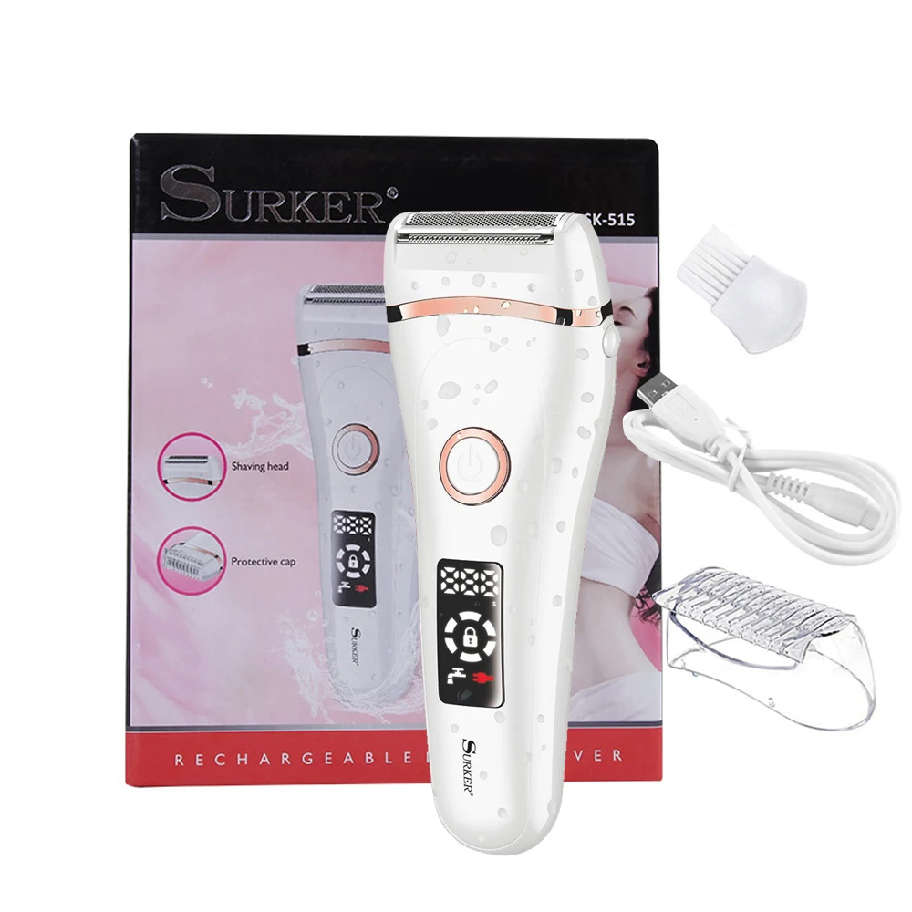 

Bikini Trimmer Painless Lady Shaver Electric Razor for Women Whole Body Legs Waterproof USB Charging LCD Display Wet & Dry Using