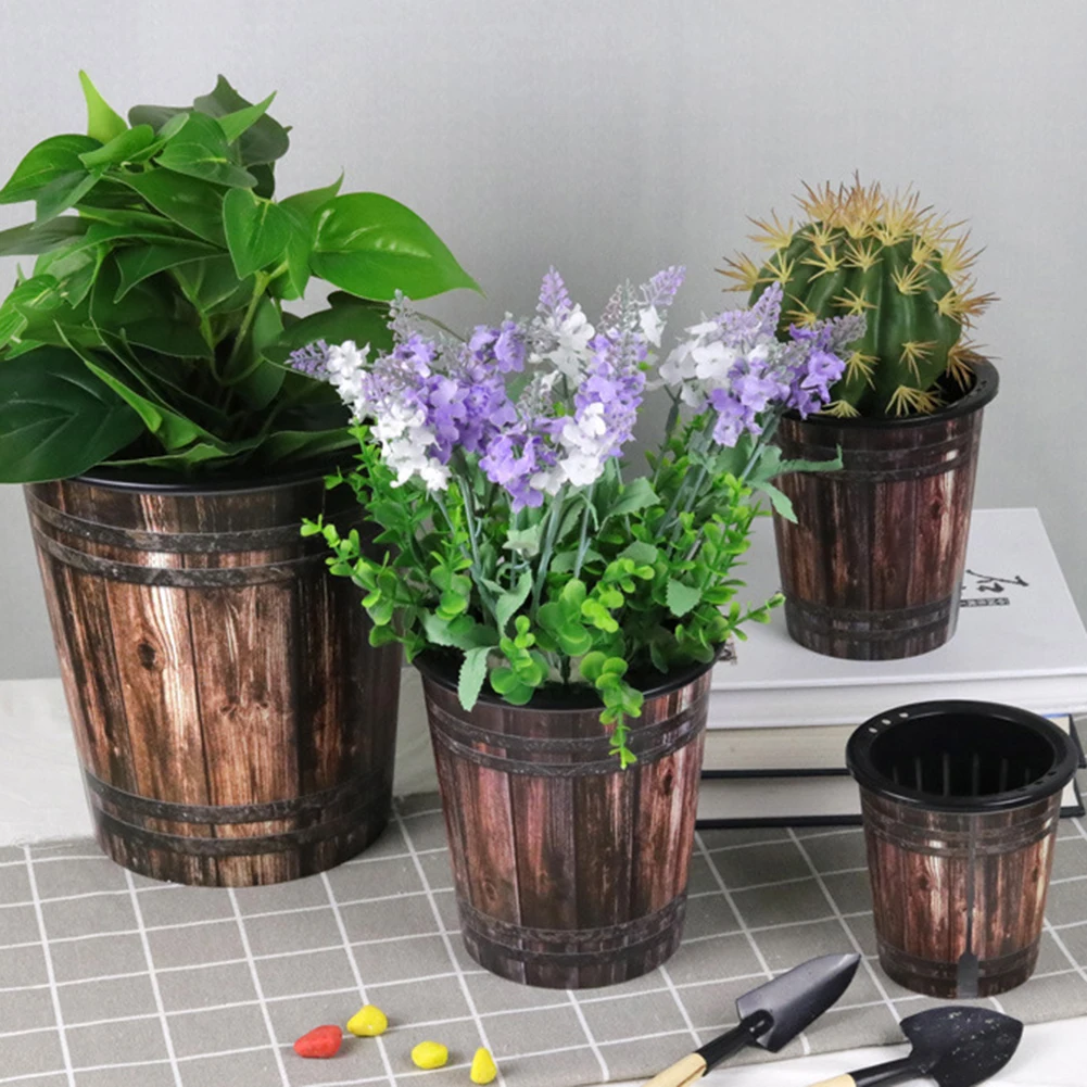 

Lazy Plastic Self-Watering Flower Pot Indoor Plant Pot Desktop Garden Pots Automatic Water Absorption Flower PlanterHome Office