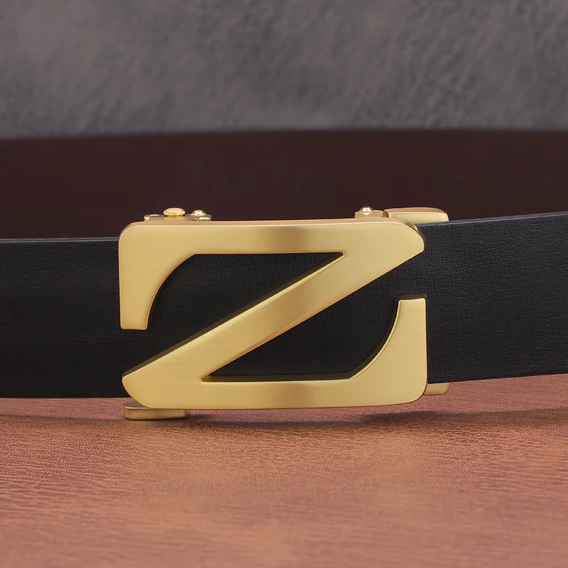 

Automatic Z Buckle Belt For Man 3.5CM High Quality Genuine Leather Retro Fashion Male Waistband Ceinture Homme Cinto Masculino