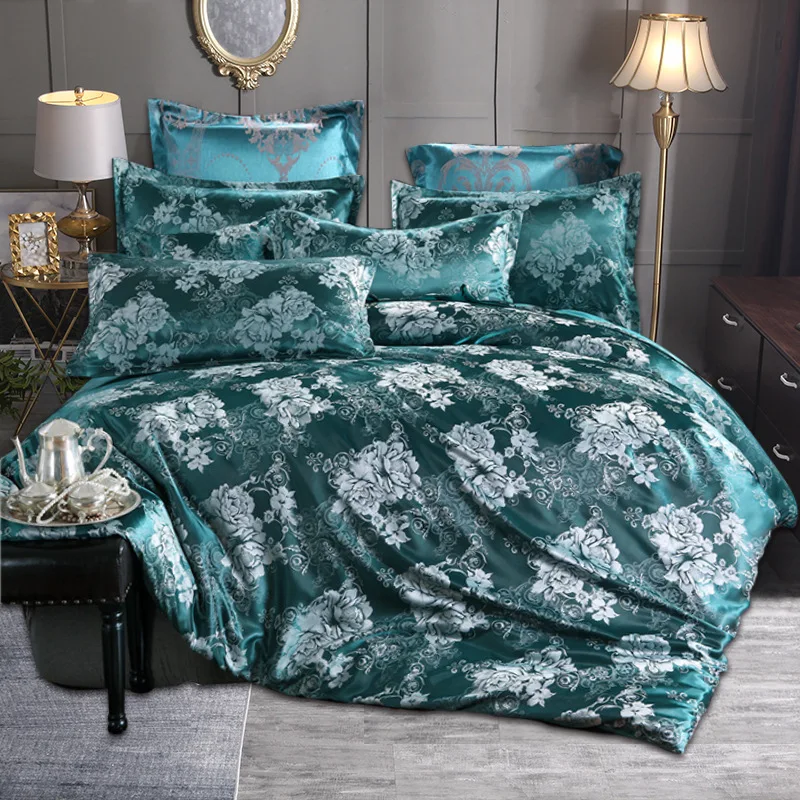 

Classical Pattern Tribute Silk Jacquard Bedding Set Queen King Size Duvet Cover Set
