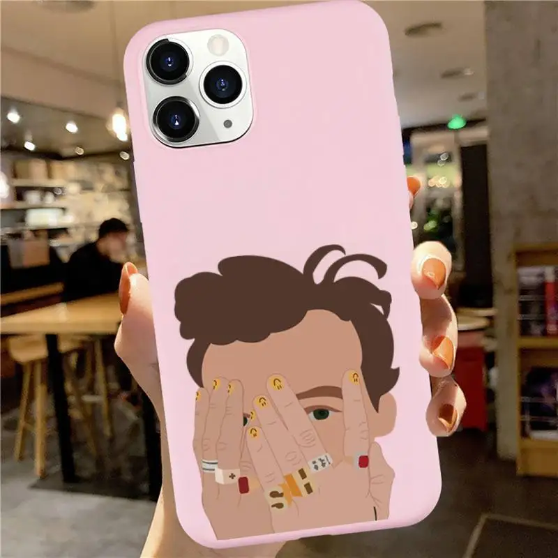 

Harry Styles one direction band cartoon luxury Phone Case funda Candy Color for iPhone 6 7 8 11 12 s mini pro X XS XR MAX Plus