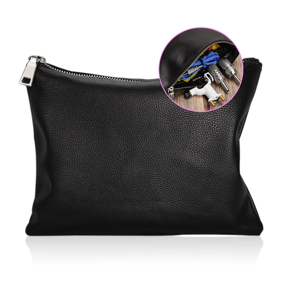 

Tattoo Supply Bag Black Large Capacity Storage PU Leather Carry Bags Makeup brushes Case Waterproof Bag Tattoo accesories