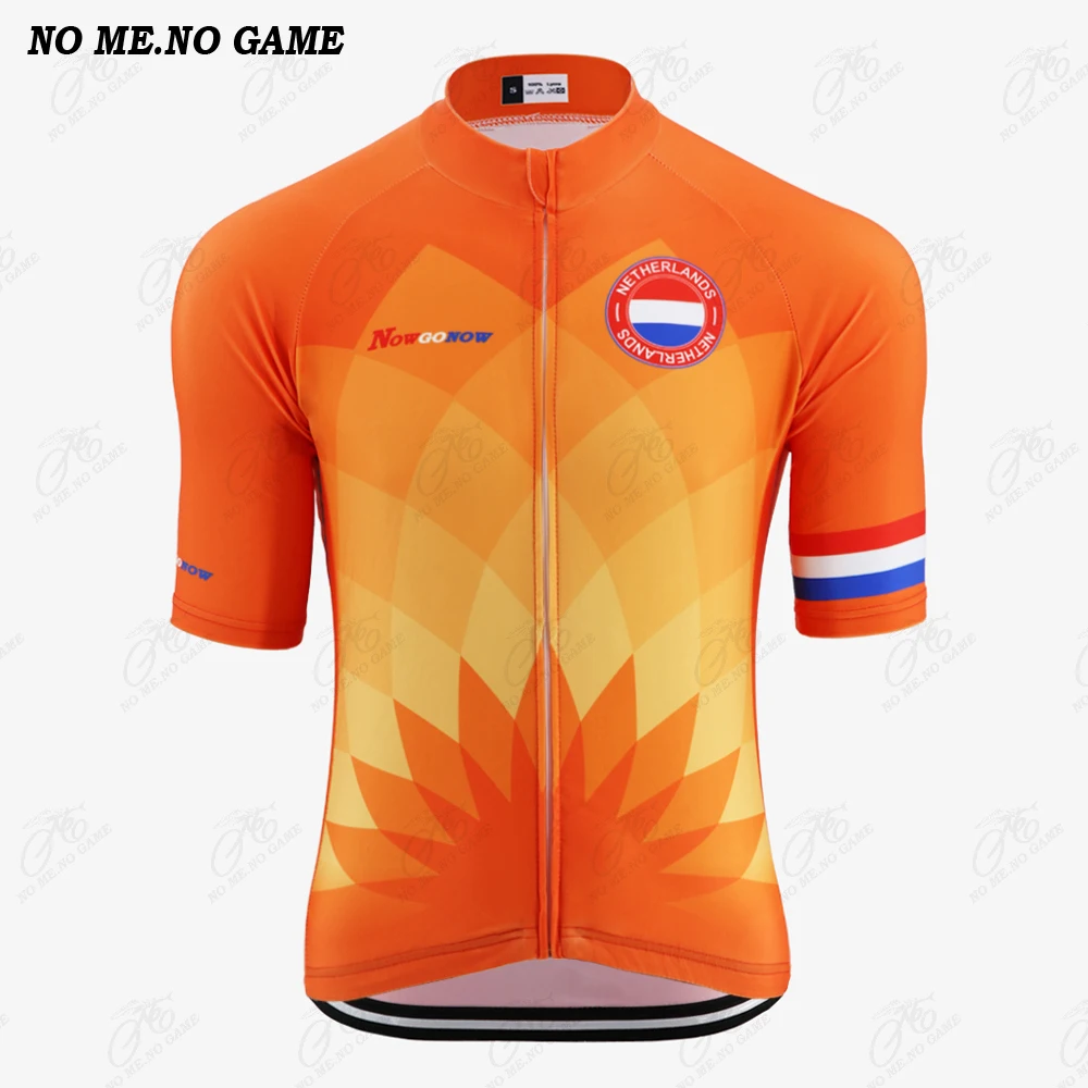 Нет у меня нет игра Pro сборной Нидерландов Велоспорт Джерси для мужчин оранжевый