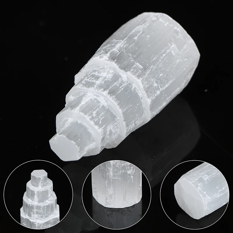 1PC Natural Selenite Lamp White Gemstones Ice Berg Hand Carved Around Crystal Ore Ornaments Craft Reiki Home Decor Collect | Дом и сад