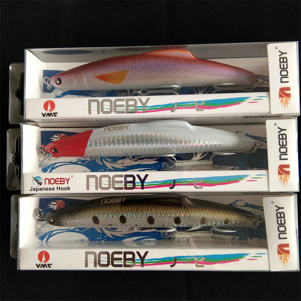 

NOEBY 3pcs 14cm 35g Sinking 0-1.8m Saltwater Fishing Goods Big Hard Bait Minnow Lures NBL9067
