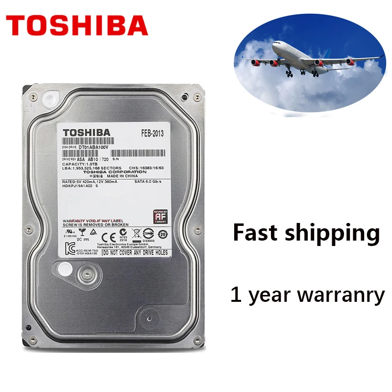 TOSHIBA DVR NVR CCTV 1 ТБ жесткий диск 1000GB HDD HD внутренний SATA 3 5700 об/мин 32M 5 &quotжесткий |