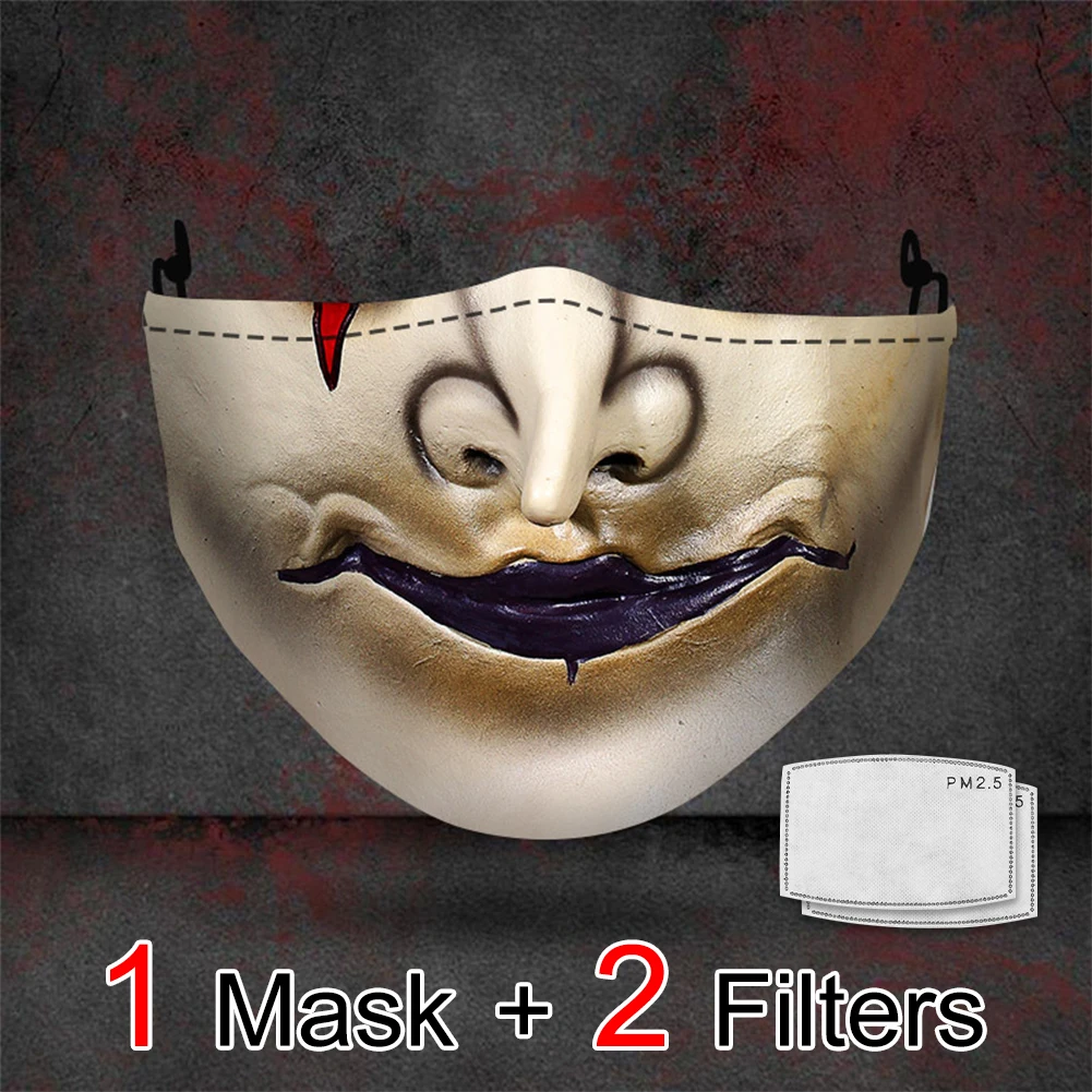 

Halloween Cotton Face Mask Party Anti Dust Masks Washable Cartoon Mouth Mask Protection Respirator