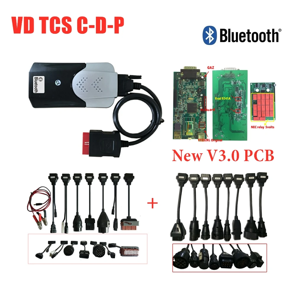 2121New Vci 201703 keygen с bluetooth v3.0 сканер pcb для delphis vd tcs obd2 инструмент диагностического