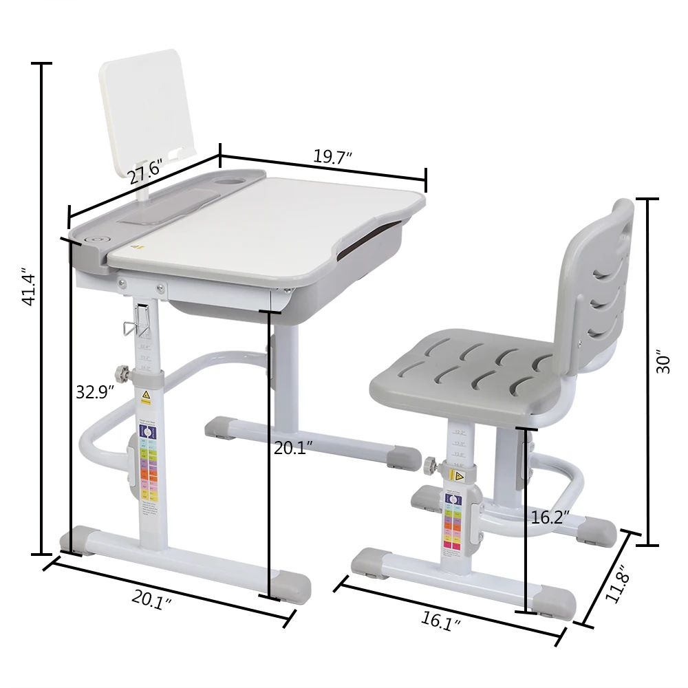 

70CM Lifting Study Table Multifunctional Kid Children Homework Ergonomic Student Adjustable Desk And Chair Combination Desktop