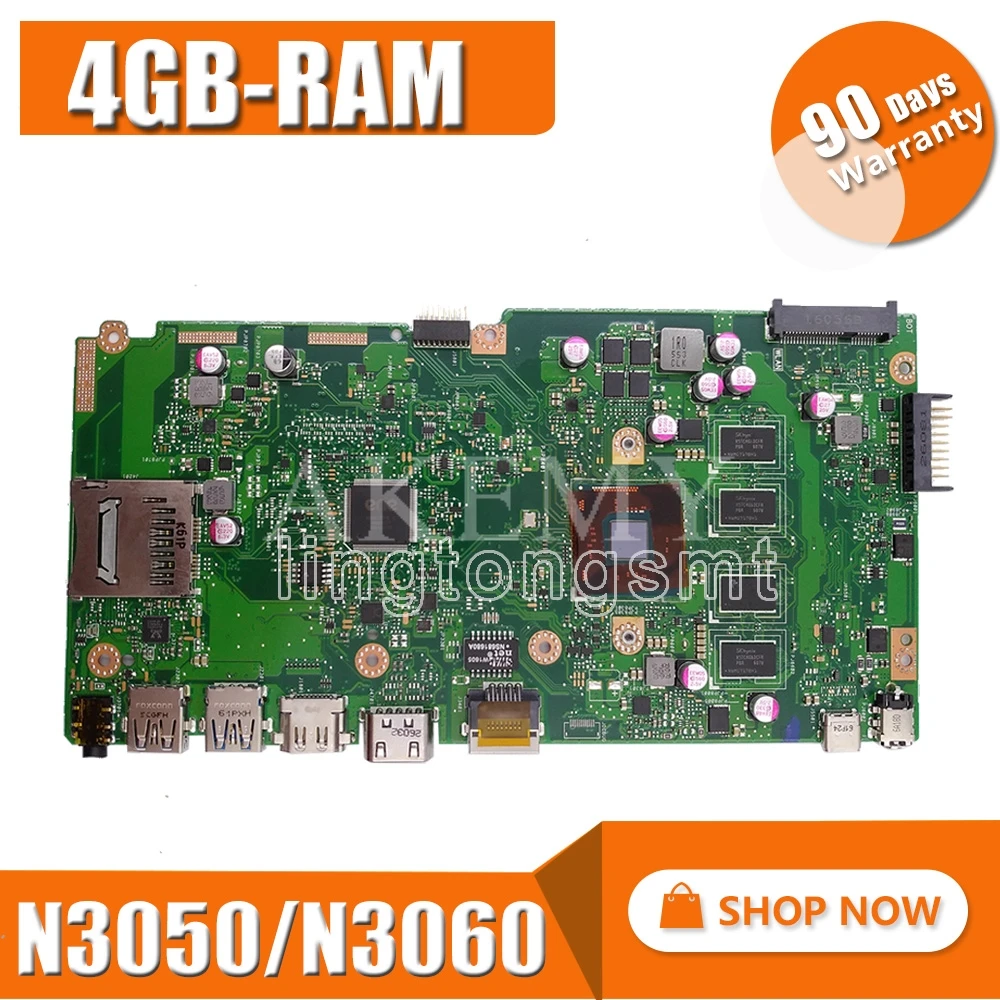 Новинка! X540SA материнская плата 4GB RAM N3050/N3060 CPU REV 2 0 для For Asus X540 X540S X540SAA ноутбука тест