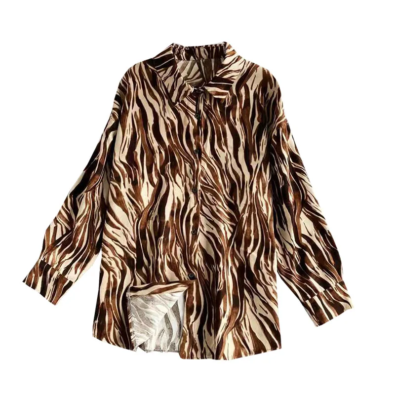 

Spring Autumn New Printed Shirt Women's Loose Korean Style Temperament Shirt Fashion All-match Top UK680