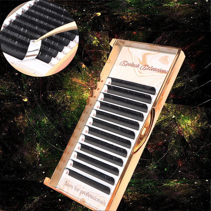 

False Mink Individual Eyelashes Extension Wholesale Russian Volume Soft Natural Eyelash 0.07 Thickness Customize Lash Vendors