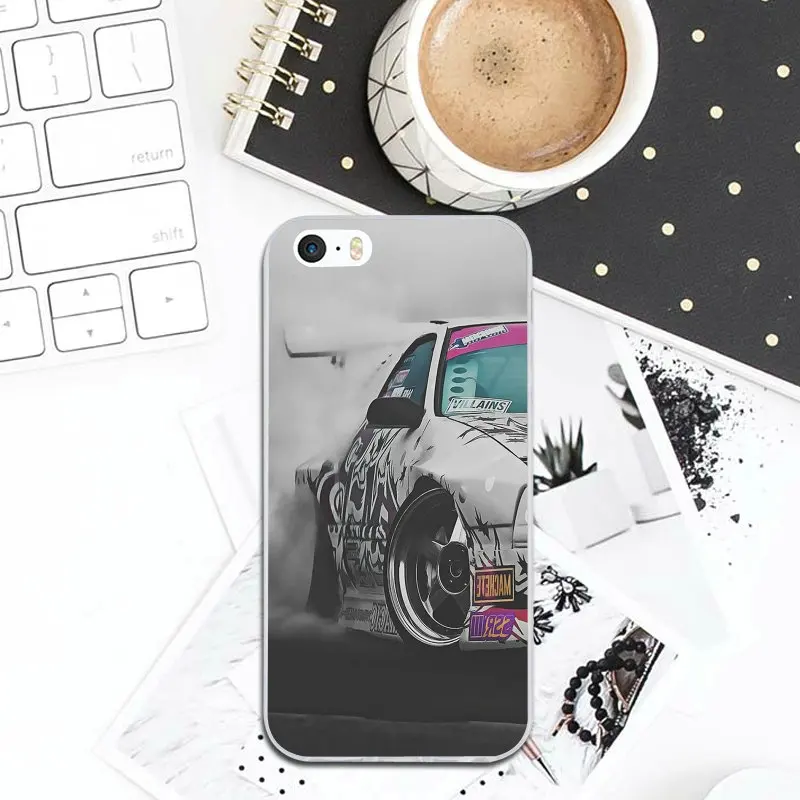 pattern 9 Hot Drift Cars Auto JDM Coque Capa Soft TPU Silicone Mobile Phone Case Cover for iPhone X XR XS Max 5 5S SE 6 6S 7 7Plus 8 Plus - Цвет: pattern 9