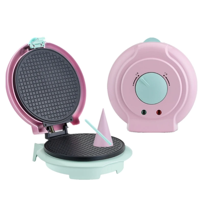 

Round Ice Cream Cone Crispy Egg Roll Machine Nonstick Electric Syrup Waffle Maker Baker Compact Fast Temperature Control