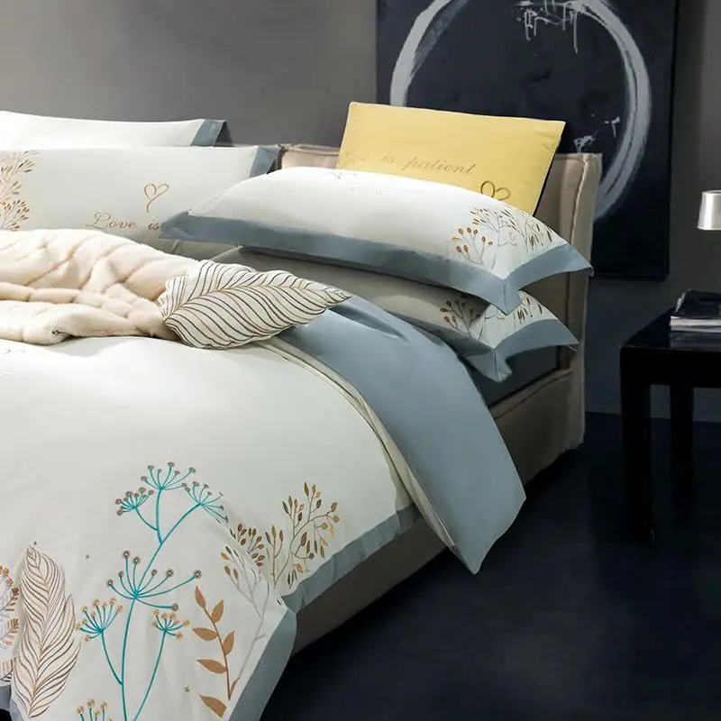 Комплект мягкого теплого постельного белья из матового хлопка 48 дюймов 600TC