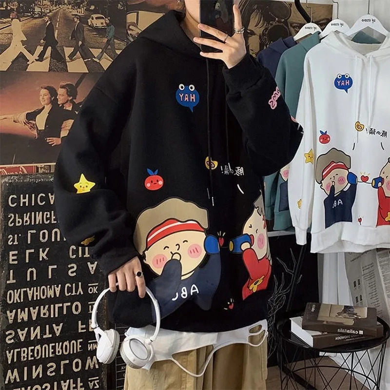 

ZOGAA Korean Style Anime Hoodie Fashion Print Winter Clothes Women 2021 Sweatshirt Plus Size Loose Long Sleeve Women Hoodies Top