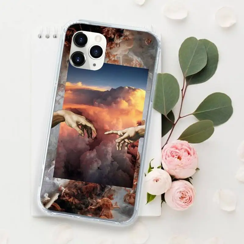 

Retro Art hand lines Painted Pattern Phone Case for iPhone 11 12 pro XS MAX 8 7 6 6S Plus X 5S SE 2020 XR Luxury shell coque