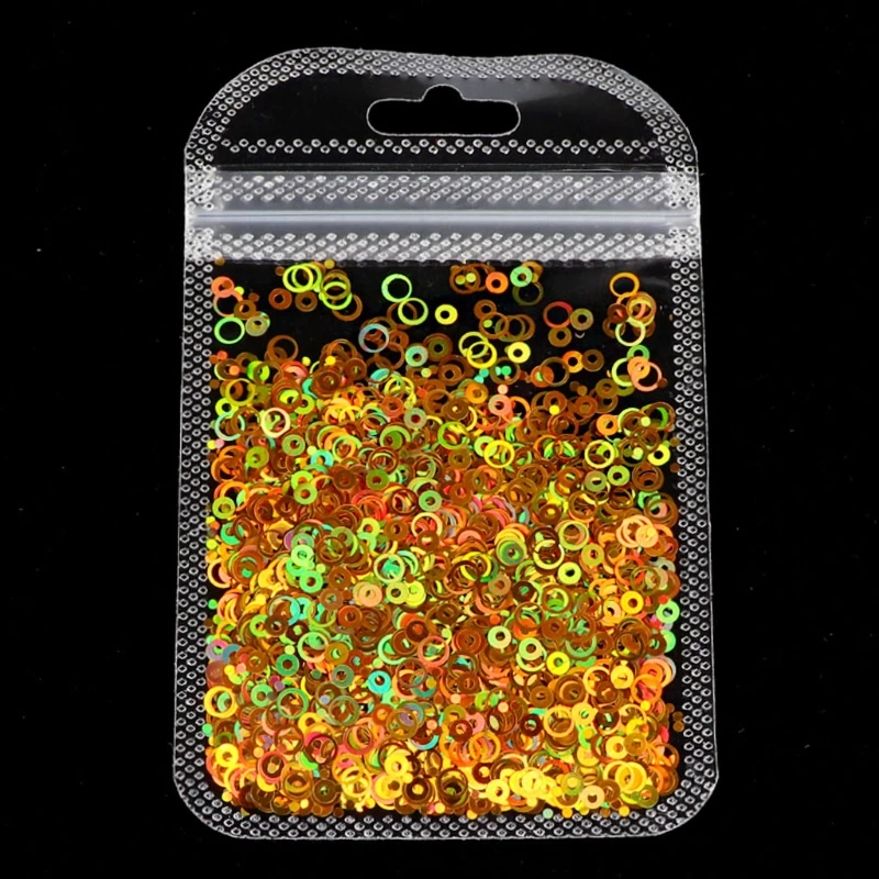 

10 Colors Hollow Round Shape Holographic Chunky Glitter Laser- Flakes Sequins 1XCA