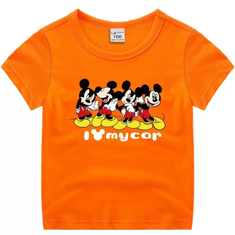 Disney домашняя одежда с Минни Маус из мультфильма футболки хлопковые для детей