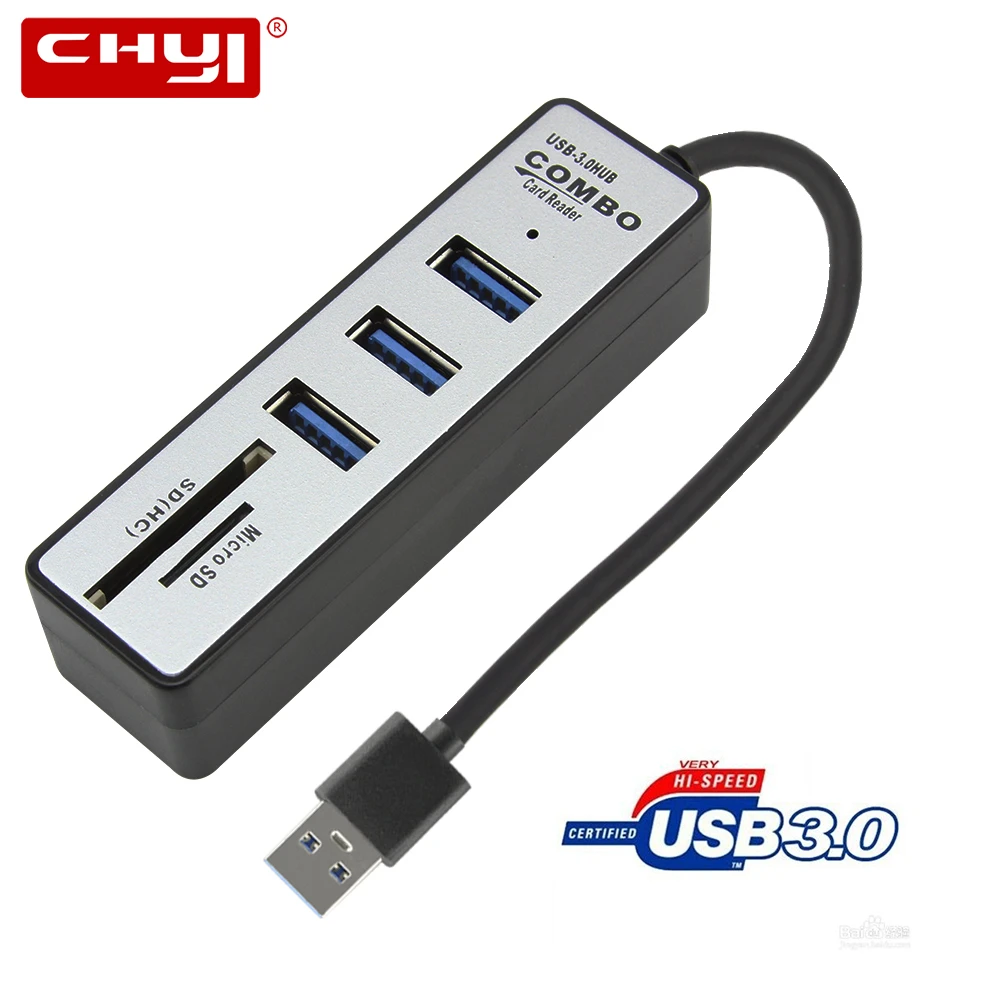 CHYI usb хаб 3 0 мульти порт в одном сплиттер Usb3.0 2 Hab Micro SD/TF кардридер концентраторы
