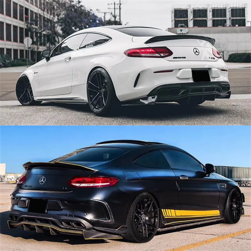 

Подходит для Benz W205 C-class C63scoupe, версия с двумя дверями, сменная с углеродным волокном Psm, нижний спойлер, задняя губа