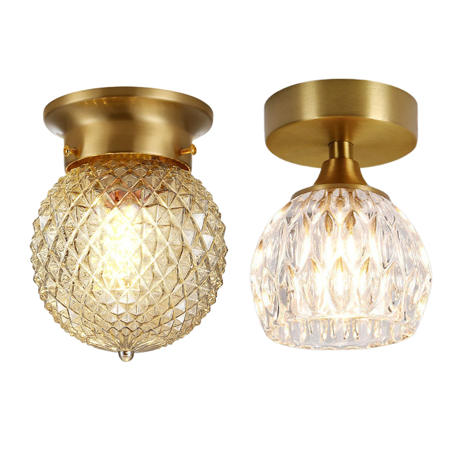 Полуутапливаемый потолочный светильник лампа с прозрачным стеклянным абажуром