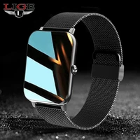lige 2021 new men smart watch 1 69 full touch body temperature heart rate monitor smartwatch waterproof women smart wristwatch