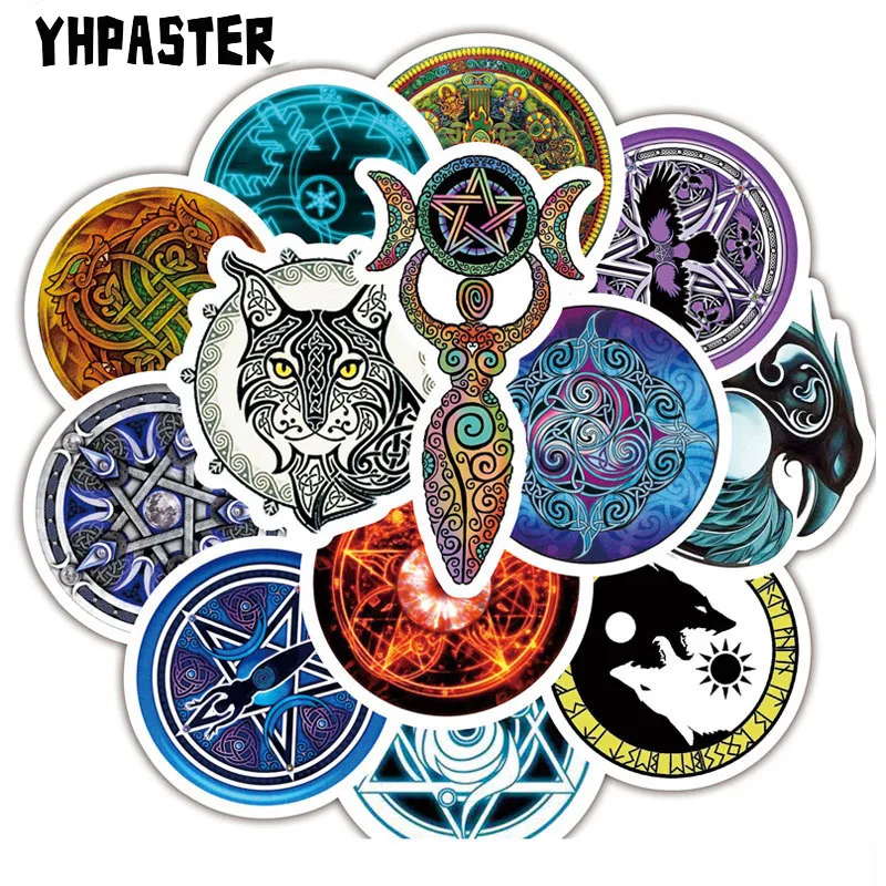 

10/30/50Pcs Mysterious Totem Symbol Rune Viking Pirates Style Stickers Toys for Mobile Phone Laptop Suitcase Skateboard Decal