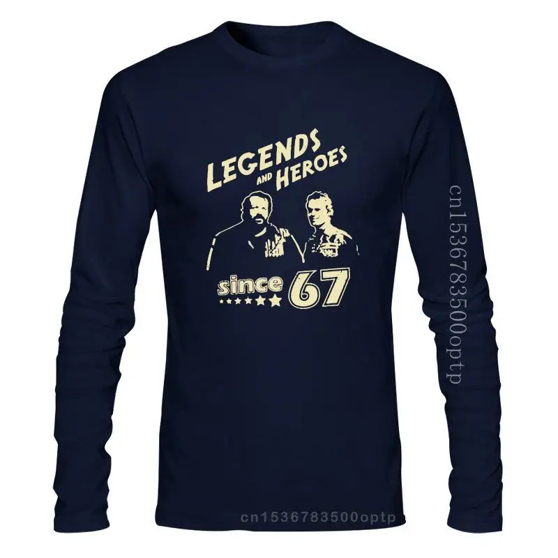 

Футболка мужская с принтом бутона Спенсера, тенниска с надписью «Легенды и герой с подарком», из хлопка с коротким рукавом, майка с надписью ...