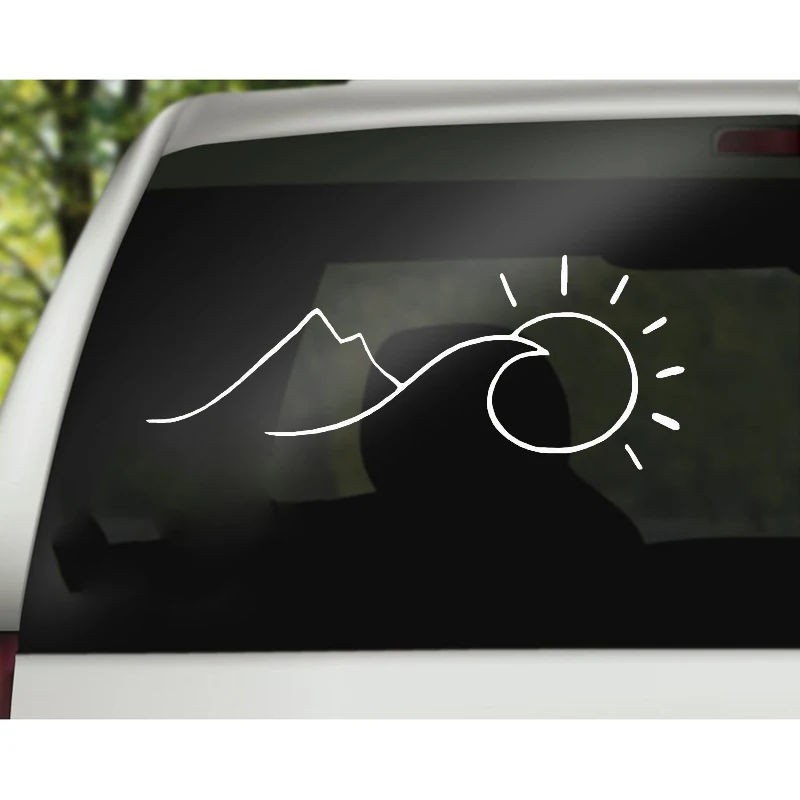 Женская наклейка от солнца Пляжная волнистая автомобильная для ноутбука