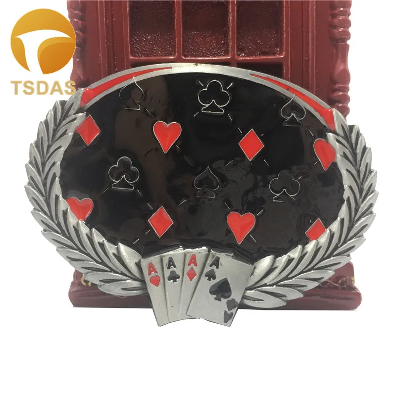 Мужская кожаная пряжка с ремнем для игральных карт в западном стиле