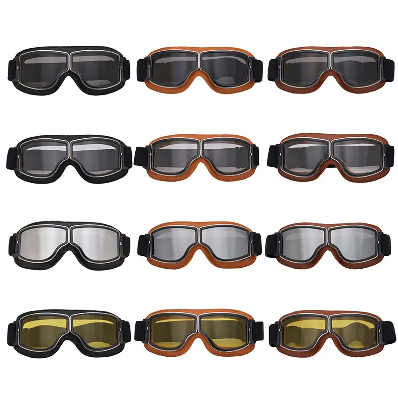 

Outdoor Universal Motorcycle Vintage Goggles Pilot Motorcycle Scooter Glasses Steampunk Goggles Motorcycle Helmet