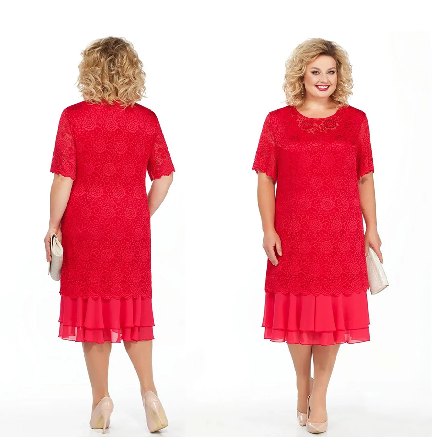 

Женское платье для матери невесты, прозрачное вечернее платье с круглым вырезом, рукавом до локтя, 2021, размера плюс