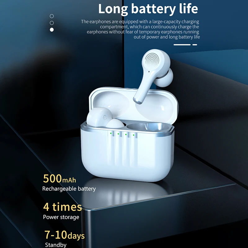 mini anc tws wireless headphone charging box 9d bass stereo sport waterproof cordless earphone with mic noise cancellation bt5 2 free global shipping