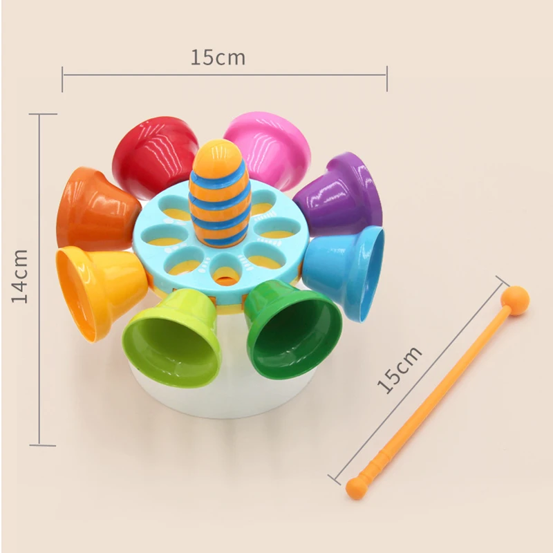 

Montessori Colorful 8 Note Percussion Bell Hand Bell Musical Children Baby Early Education Musical Instrument Hand Bell