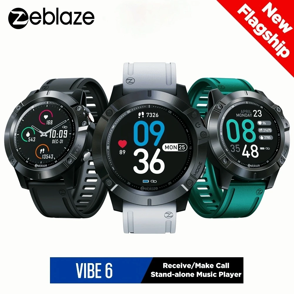 Новые смарт часы Zeblaze VIBE 6 музыкальный проигрыватель прием/совершение вызовов