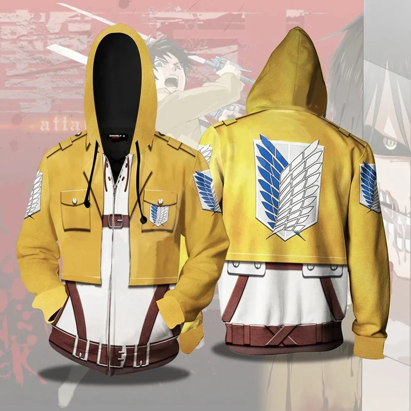 2020 костюм Атака Титанов соперник Аккерман Косплей толстовки Мужская и женская