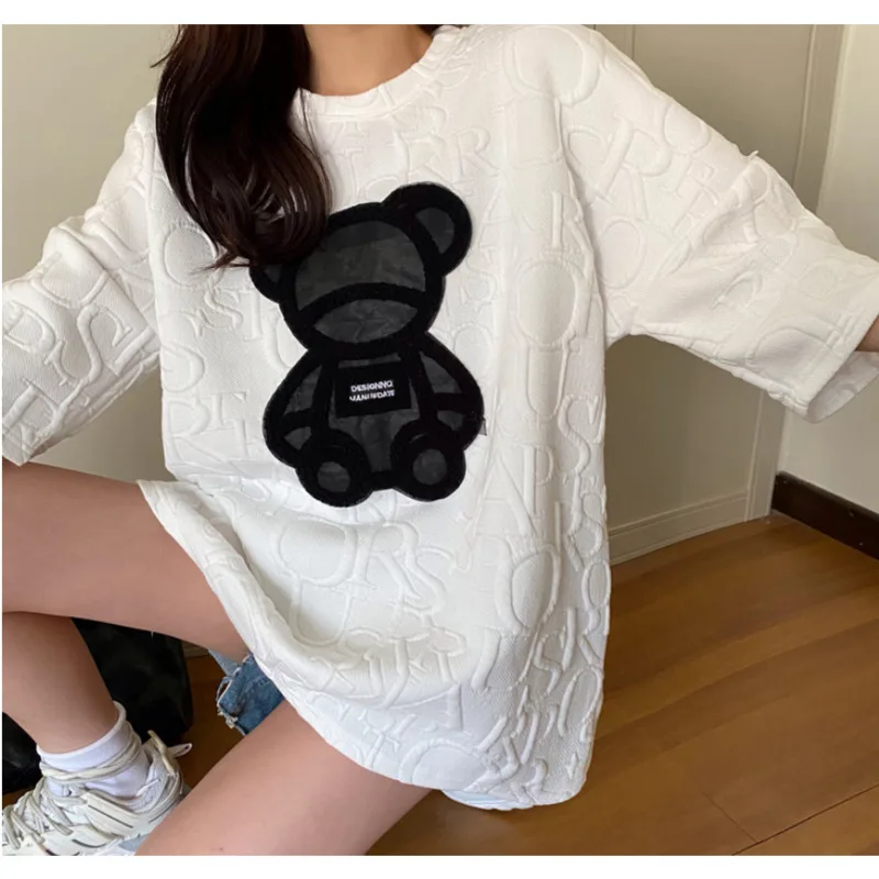 

YICIYA 2021 Harajuku oversized women's short-sleeved T-shirt loose Korean fashion clothes O-neck casual top retro kawaii T-shirt