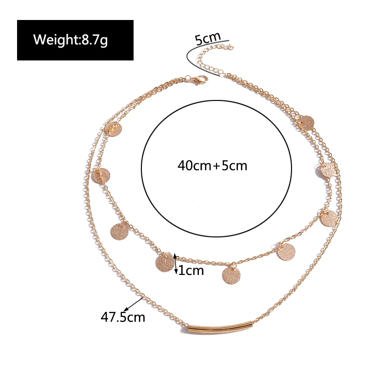 

Fashion Multilayer Tassel Sequins Coin Necklaces Pendants for Women Female Alloy Clavicle Choker Necklaces Girls Jewelry
