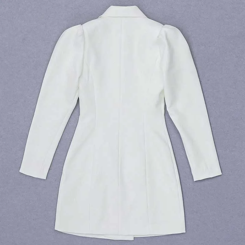 

Free Ahipping Wholesale Autumn And Winter Women's Clothing White Long Sleeve V-Neck Sexy Celebrity Cocktail Party Dress