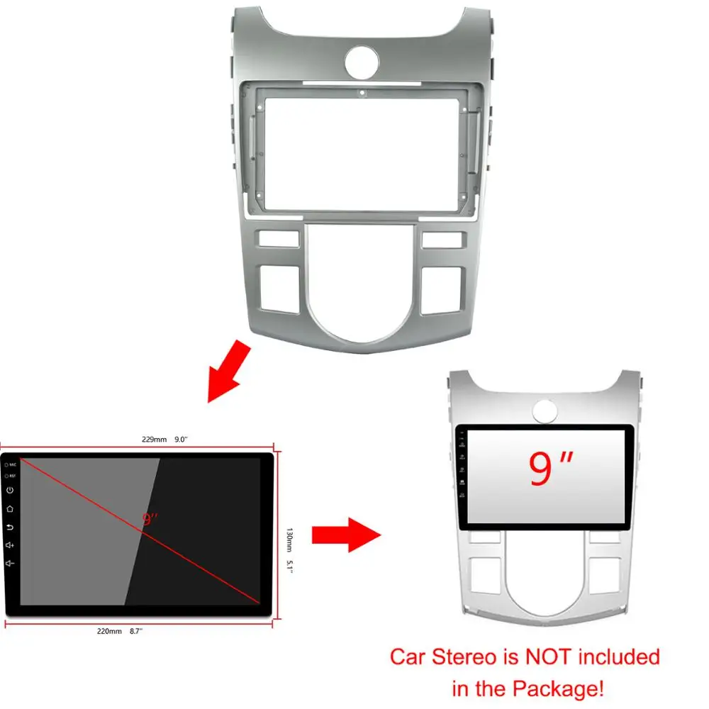 9-дюймовая Автомобильная панель для KIA Forte 2010-2017 автоматическая система