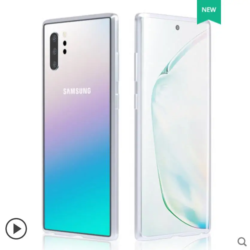 Для samsung Note 10 + plus Pro Чехол для мобильного телефона Магнето двойное стекло в рамке