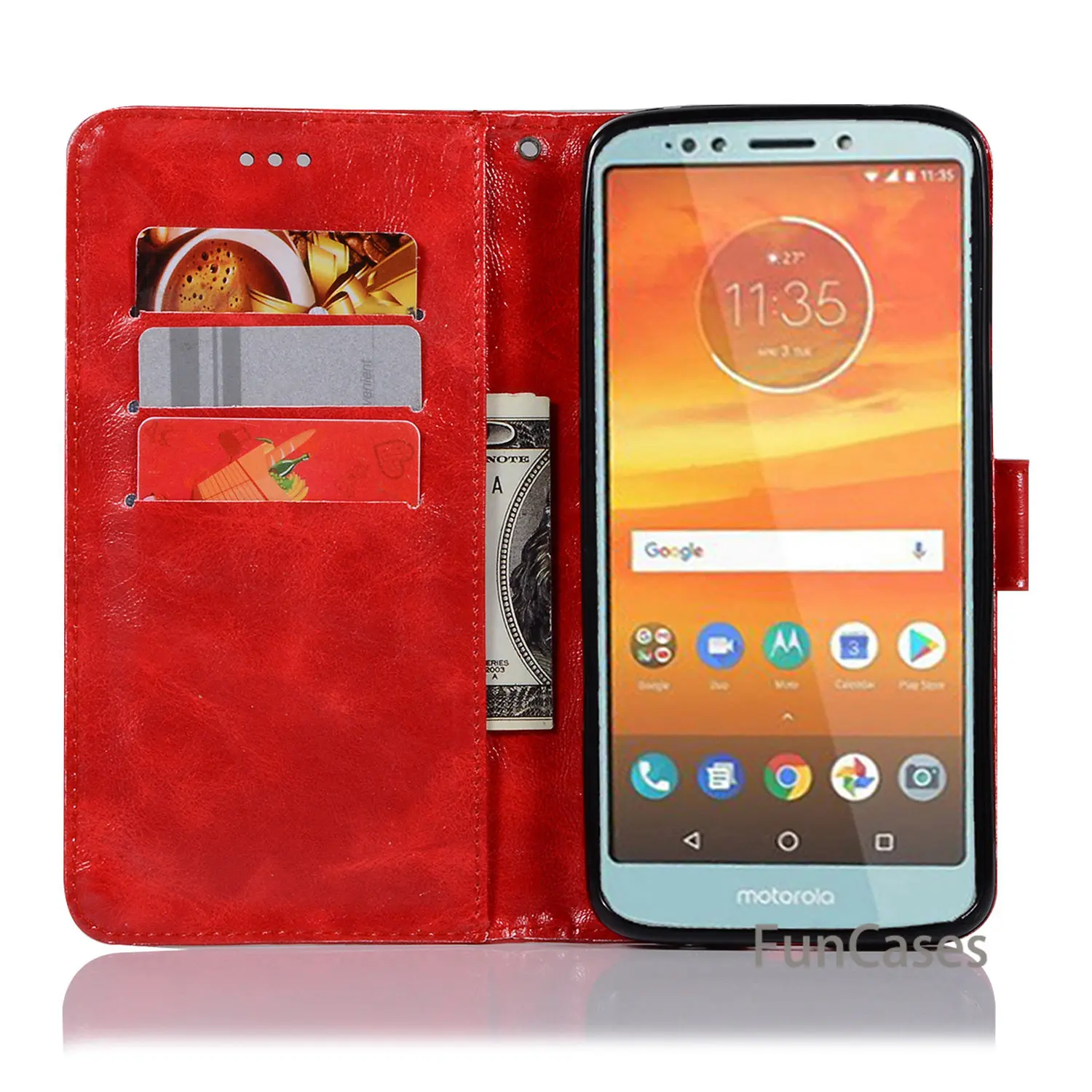 Винтаж кожаный TPU чехол для телефона Motorola Moto E5 Plus Fundas крышка подставка держатель