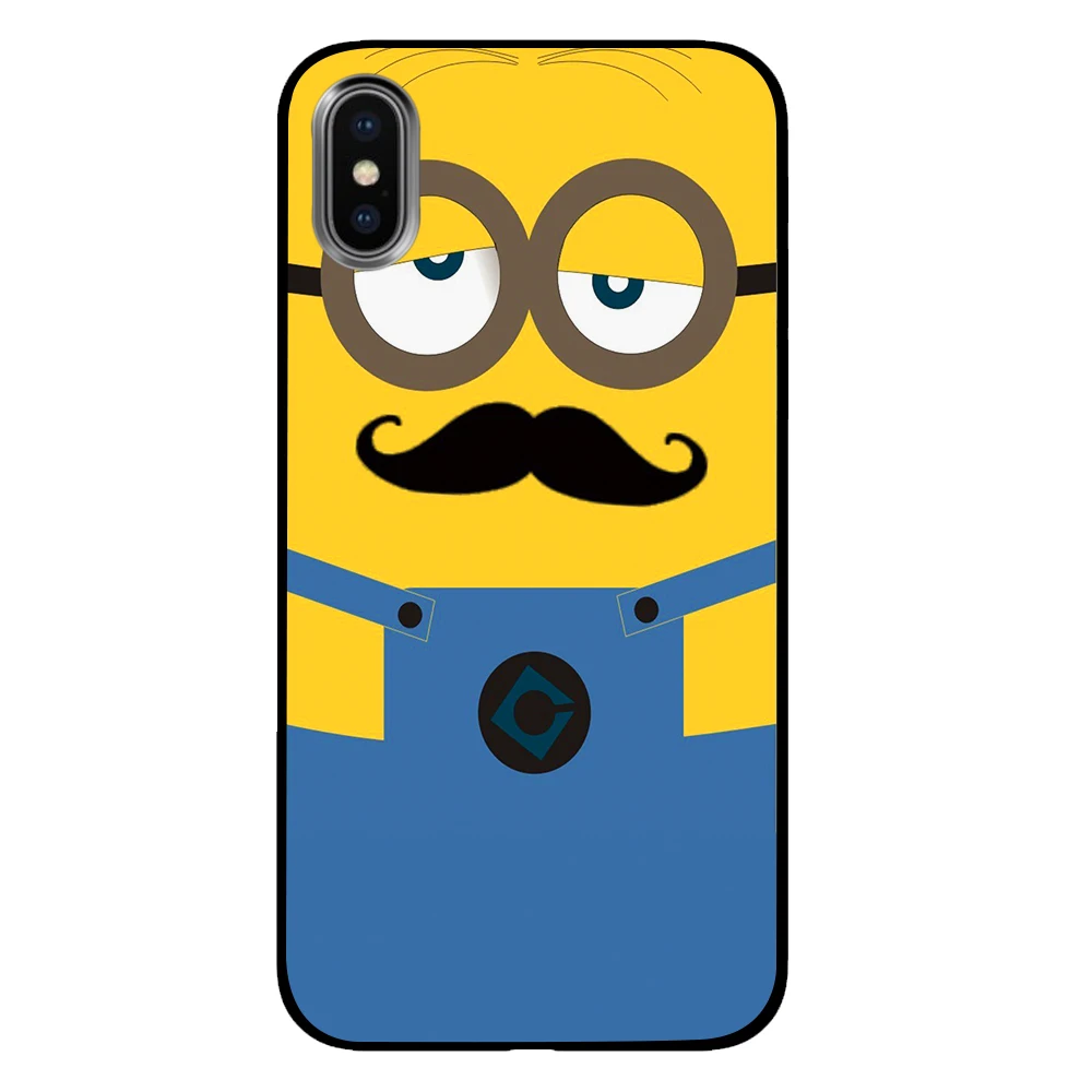 2 С милыми миньонами из мультфильма черные чехлы для телефонов iPhone 5 5S SE 6 6s 7 8 Plus X XS Max XR задняя крышка - Цвет: 2