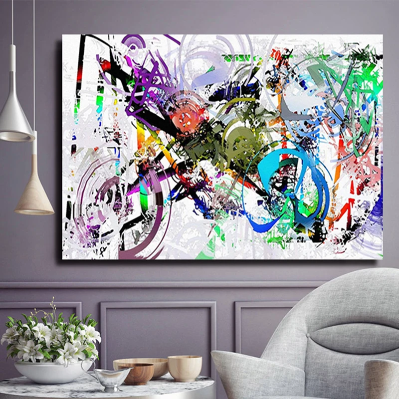 OUCAG абстрактный город граффити велосипед поп арт живопись современный