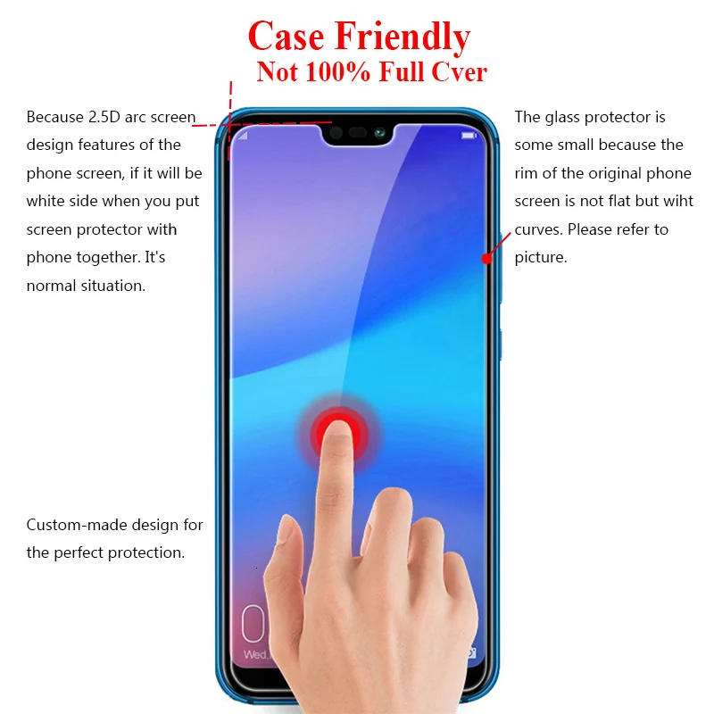 Закаленное стекло 9H 2.5D 10 шт. для Huawei P30 P20 Lite P10 Plus P8 2017 P9 Mini защита экрана защитное