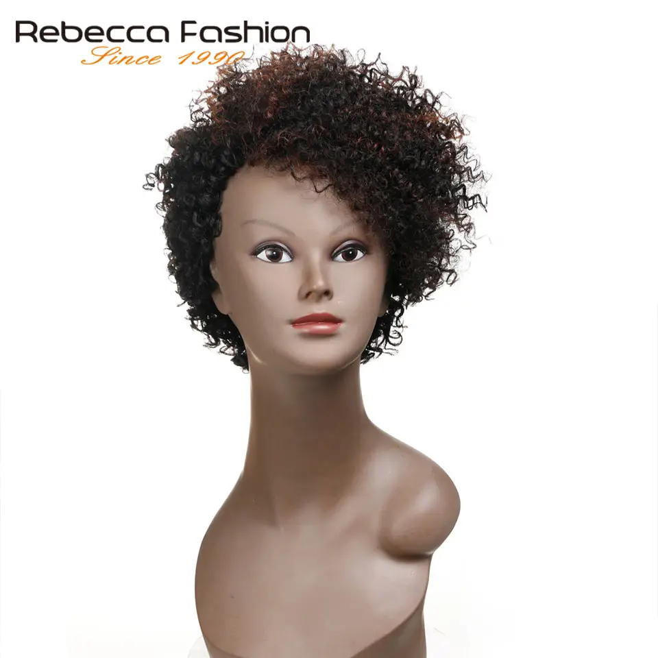 Парики Rebecca pixie, дешево, опт, короткие, афро кудрявые, кудрявые, парик, человеческие волосы, натуральные волосы, Боб, прямые парики для черных женщин