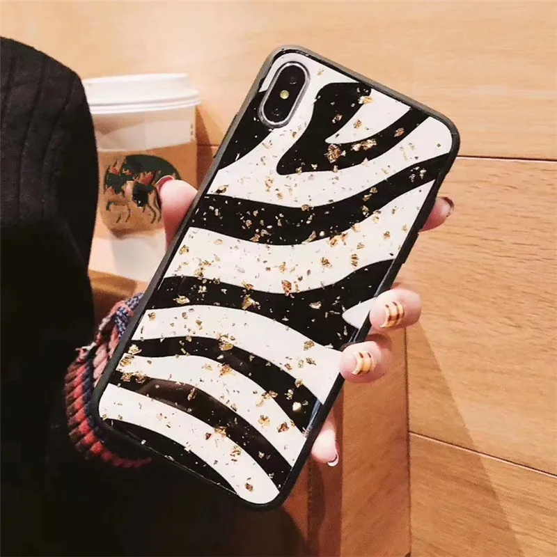 4 Блестящий узор зебры леопарда чехол для iphone 6 6S 7 plus 8plus чехол для iphone X XR XS Max iphone 11 pro max coque - Цвет: 4
